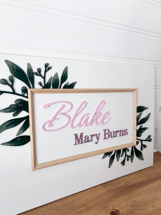 Greenery nursery sign