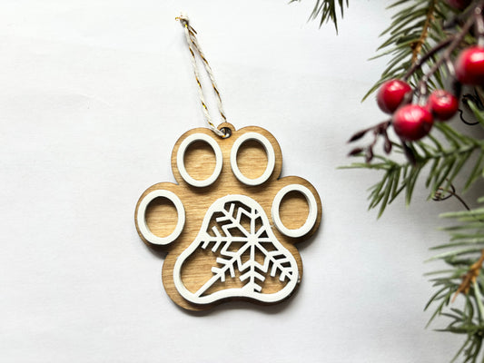 Custom paw print ornament