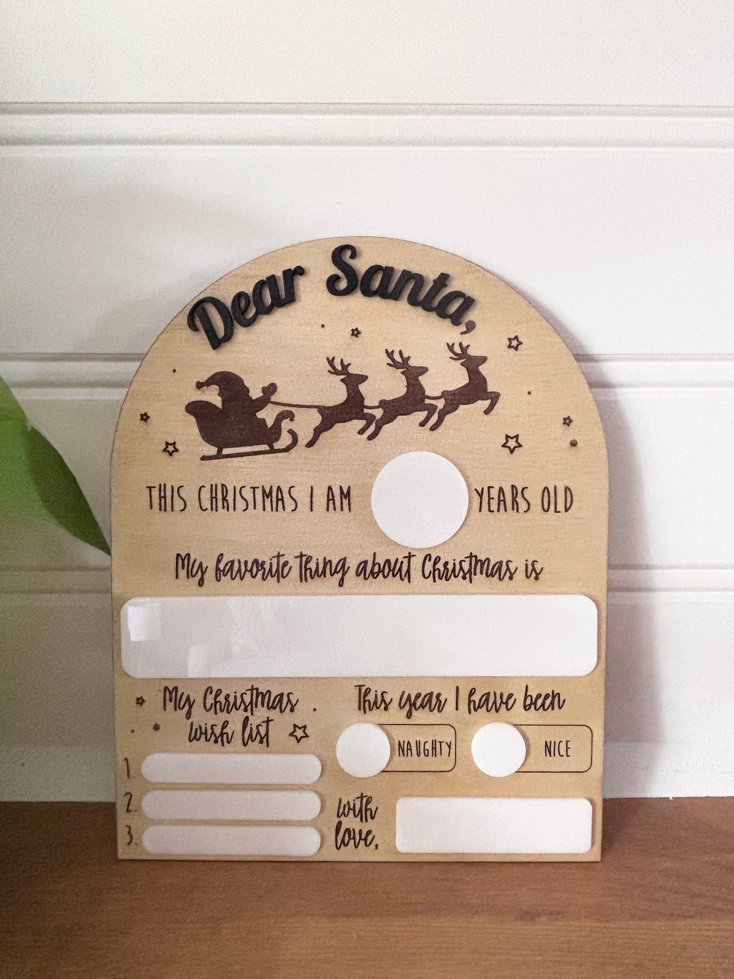 Dear Santa dry erase board