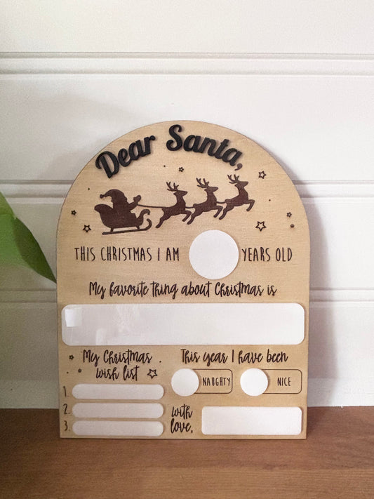 Dear Santa dry erase board