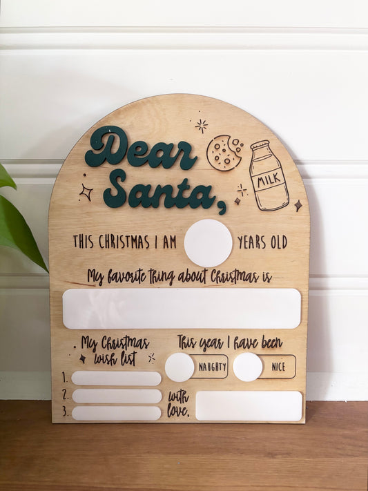 Dear Santa dry erase board