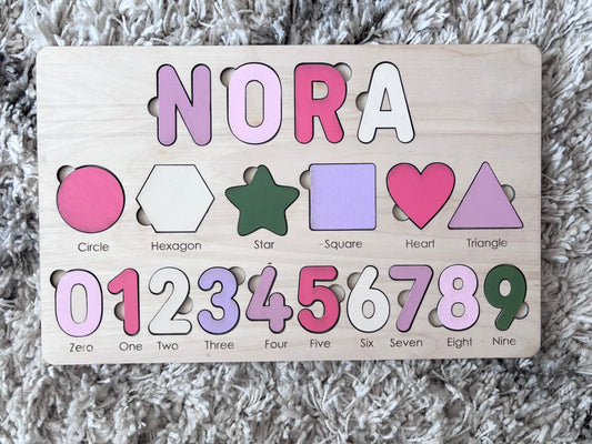 Name, number & shape puzzle