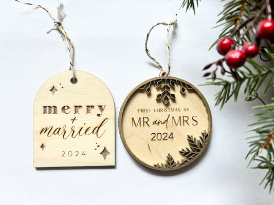 Mr & Mrs ornaments