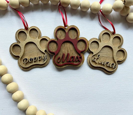 Custom Paw Print ornaments